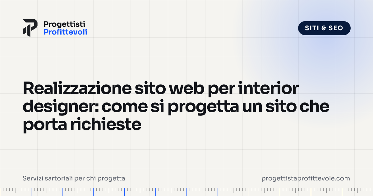 Realizzazione sito web per interior designer: come si progetta un sito che porta richieste
