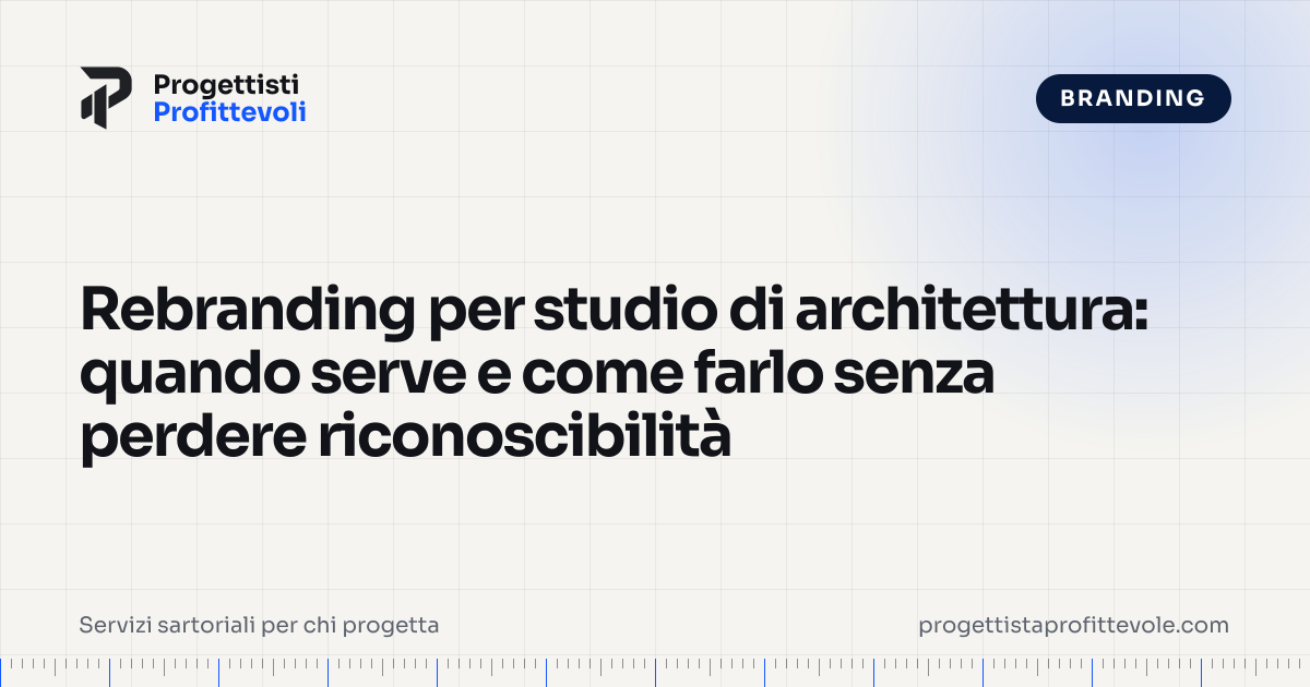 Rebranding per studio di architettura: quando serve e come farlo senza perdere riconoscibilità