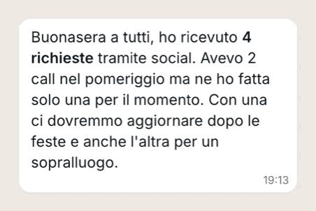 Messaggio di Emanuela: 4 richieste tramite social
