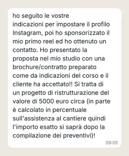 Messaggio di Chiara: €5.000 dal primo reel sponsorizzato